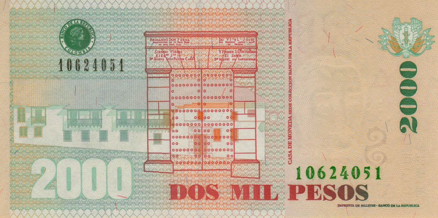 Colombia 2000 2014 UNC P-457/t2